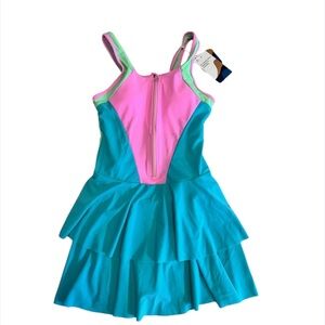 NEW UNIQUEBELLA Women's Colorblock Quick Dry One Piece Swimsuit Size S‎